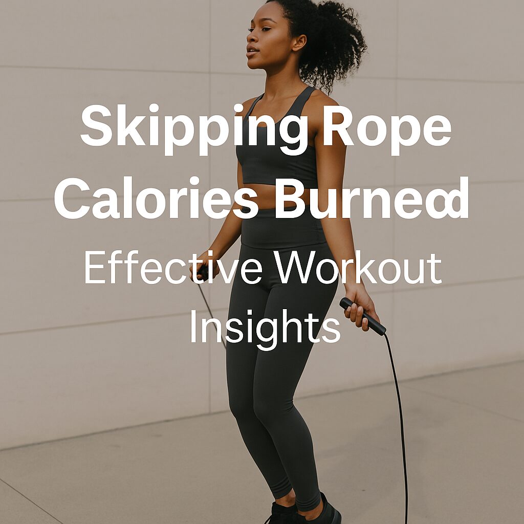 Skipping rope calories burned: An athletic woman jumping rope outdoors, showcasing a high-intensity workout with focus and energy.
