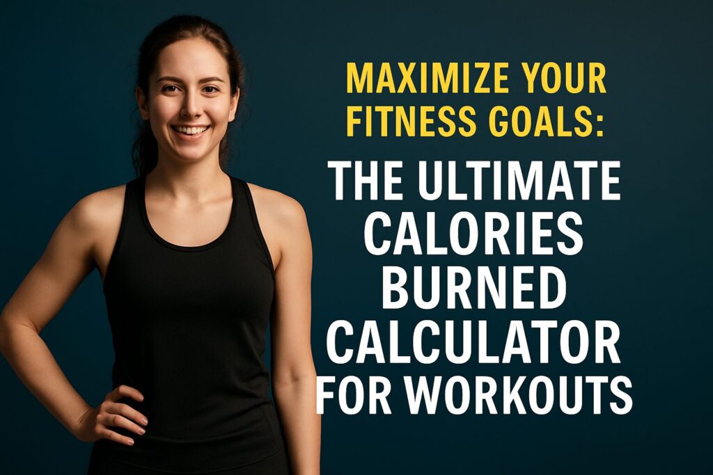 Featured image for the Calories Burned Calculator article, showing a young woman in a black tank top with the title overlay 'Maximize Your Fitness Goals: The Ultimate Calories Burned Calculator for Workouts.